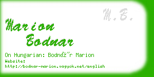 marion bodnar business card